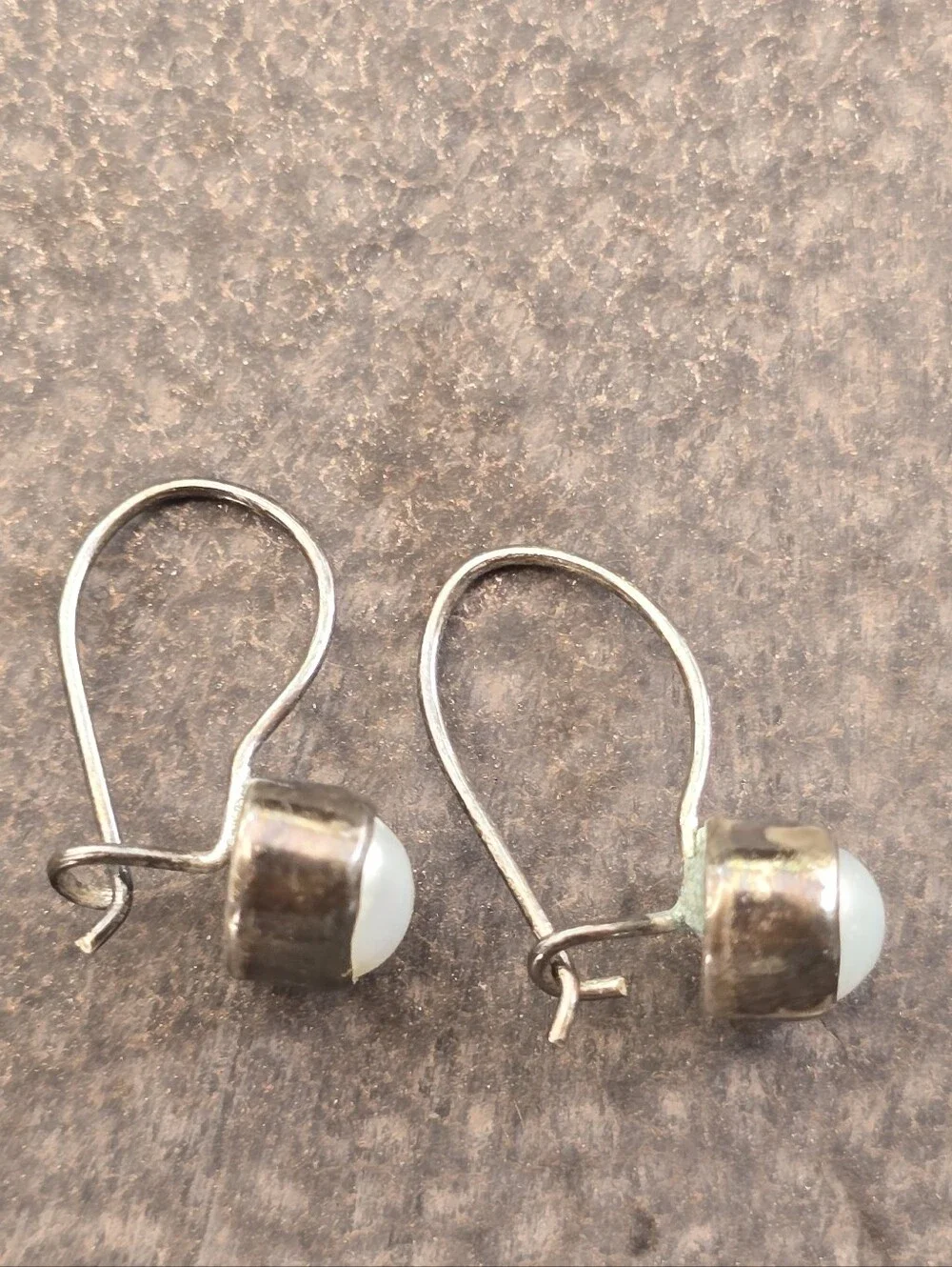 Super cute baroque nugget pearls set in sterling silver earrings